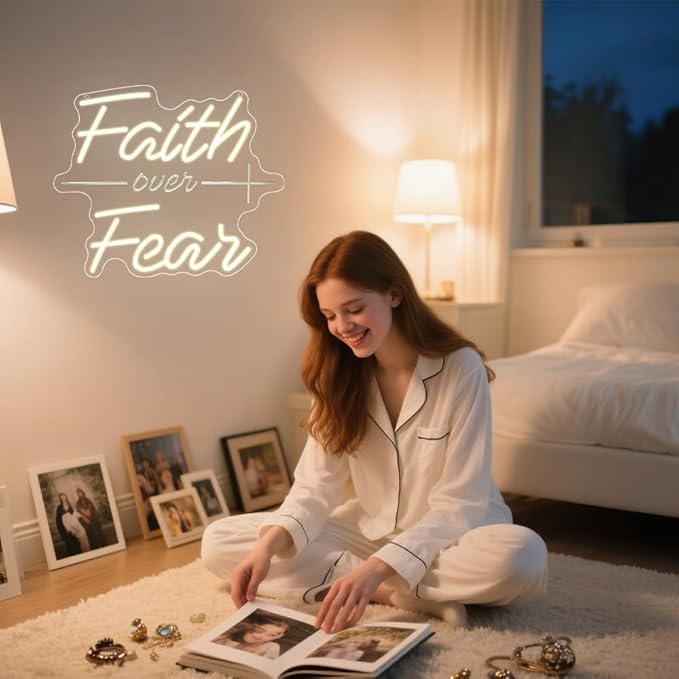 Faith Over Fear Neon Sign, Christian Dimmable LED Light Signs - Image 7