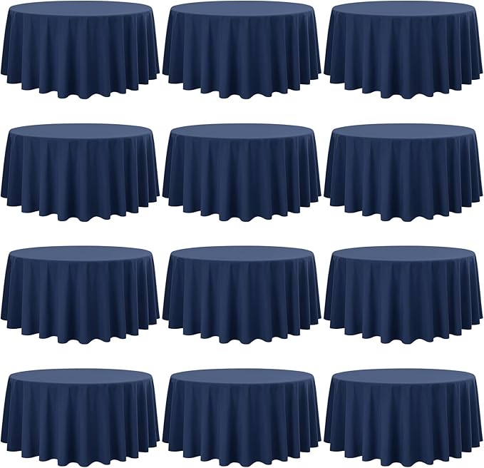 12 Pack 108 Inch Round Tablecloth, Fabric Washable TableCover by fani