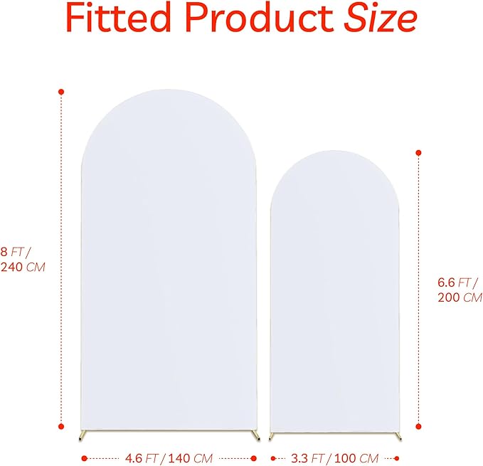 Set of 2 Arch Backdrop Cover White High Elastic Wrinkle-Resistant Arch Cover - Image 7