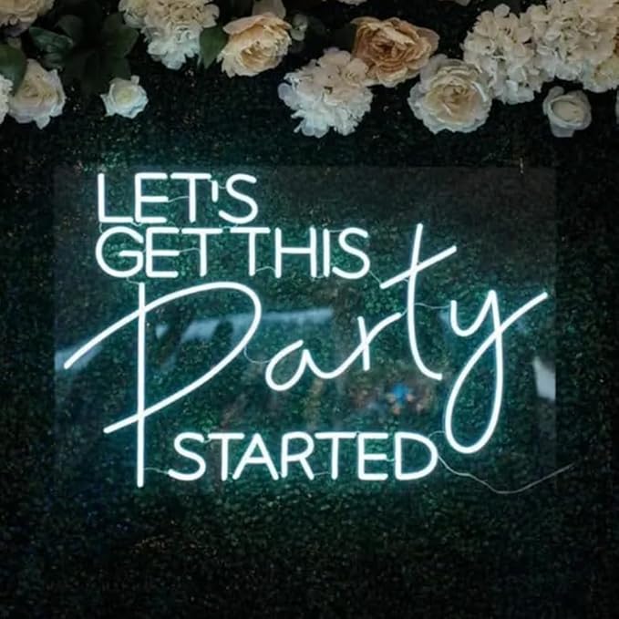 Let's Get This Party Started LED Neon Sign, Fall Home Bedroom Decor Neon Light - Image 2