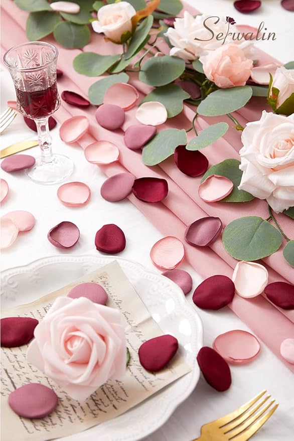 Serwalin 500pcs Silk Rose Petals Artificial Flowers Petals - Image 4