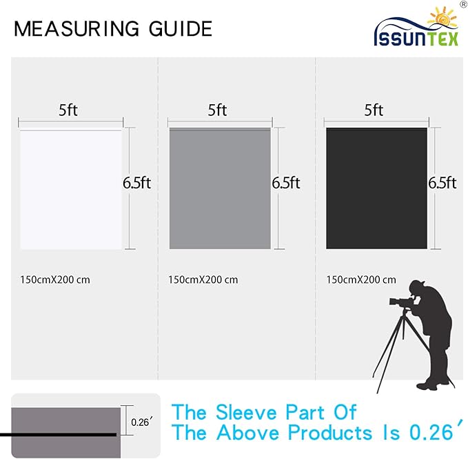 ISSUNTEX 5X6.5 ft White Background Backdrop, Photo Studio, Collapsible High - Image 6