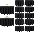 12 Pack Black Round Tablecloth 90 Inch Black Table Cloth Stain and Wrinkle by Heneger