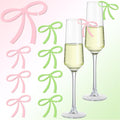 50 Pcs Bows Drink Tags Coquette Bow Wine Glass Charms Acrylic Bowknot Drink Tag by Colingmill