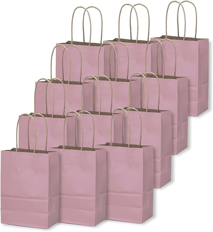 qiqee 24 Pcs Pink Purple Mini Paper Gift Bags - Image 3