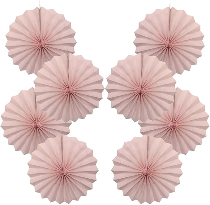 Pink Birthday Decorations, DIY Pink Paper Fans Hanging Decoration, Party by BARTHEW