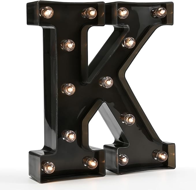 OYCBUZO Light Up Black Alphabet Marquee Letters Sign LED Marquee Number Lights by OYCBUZO