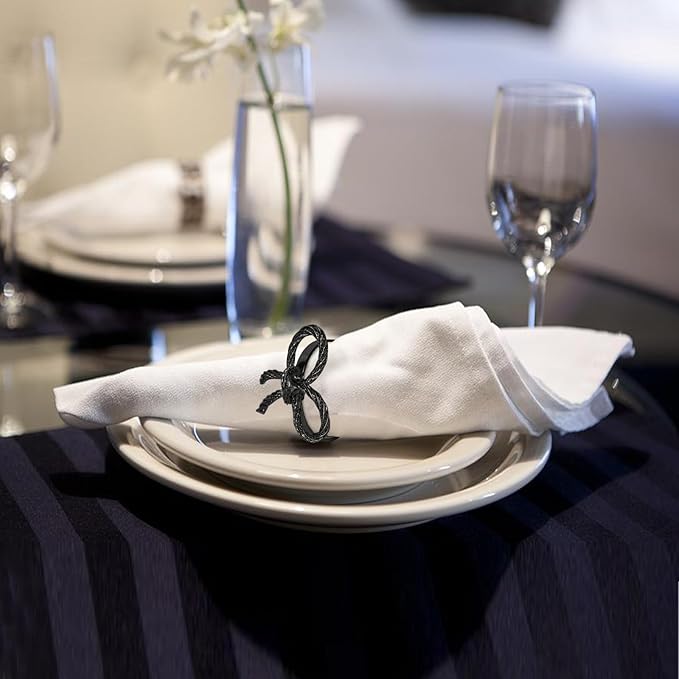 Pack of 12 Napkin Rings Alloy Hollow Out Flower Napkin Holder Dinning Table - Image 4