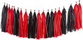 Black and Red Party Tassel Garland Banner Decorations by YESON