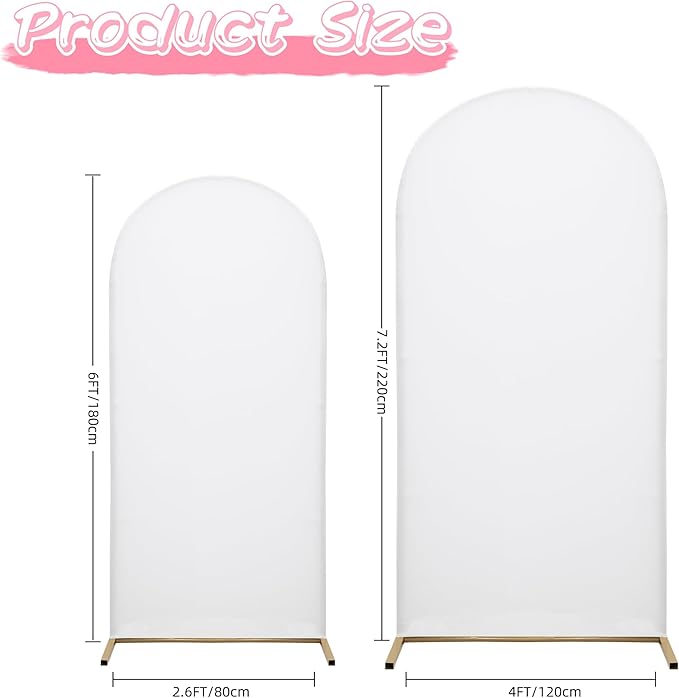DREAHOTEXTIL Wedding Arch Frame Cover 7.2FT Arch Background Cover Spandex - Image 5