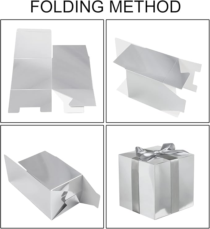 COTOPHER Small Gift Boxes 25 Pack 5x5x5 inches Silver Gift Boxes - Image 6