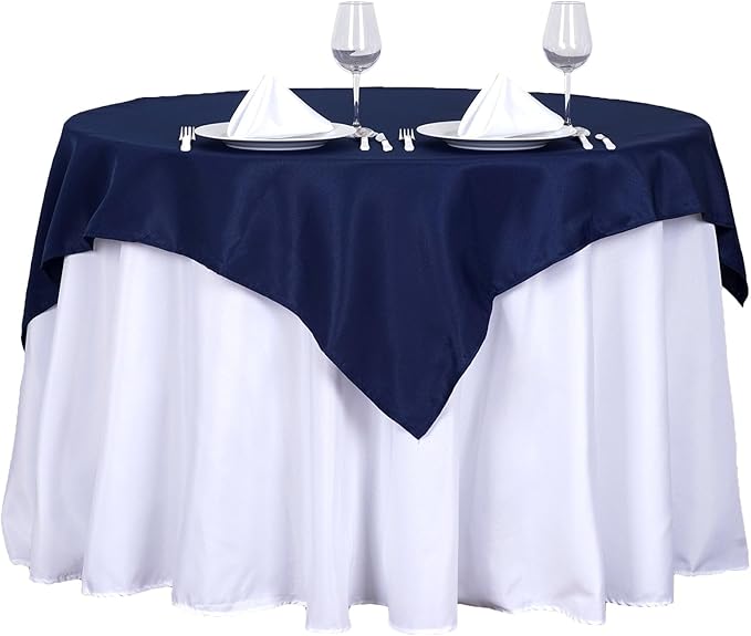 Efavormart 54x54 Navy Blue Wholesale Linens Seamless Polyester Square Linen - Image 8