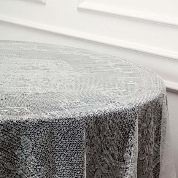 Tableclothsfactory 90" Ivory Premium Lace Round Tablecloth - Image 6