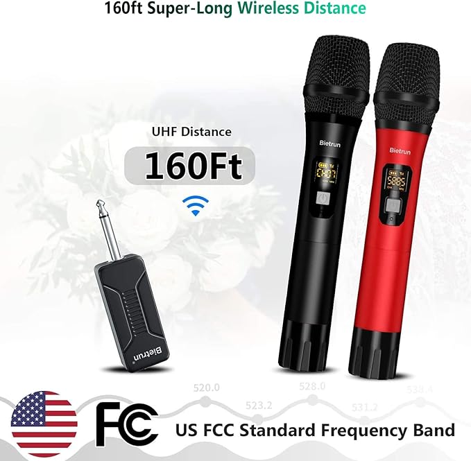 Bietrun Wireless Microphone Dynamic Mic System - Image 2
