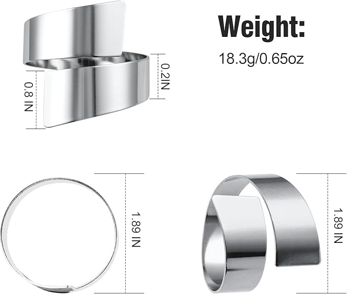 Silver Napkin Rings Set of 10, Metal Material - Image 2