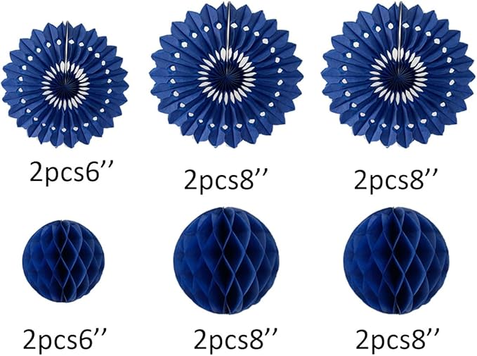 12pcs 6’’ 8’’ Honeycomb Balls Tissue Paper Fans Party Honeycomb Ball Fans Wall - Image 2