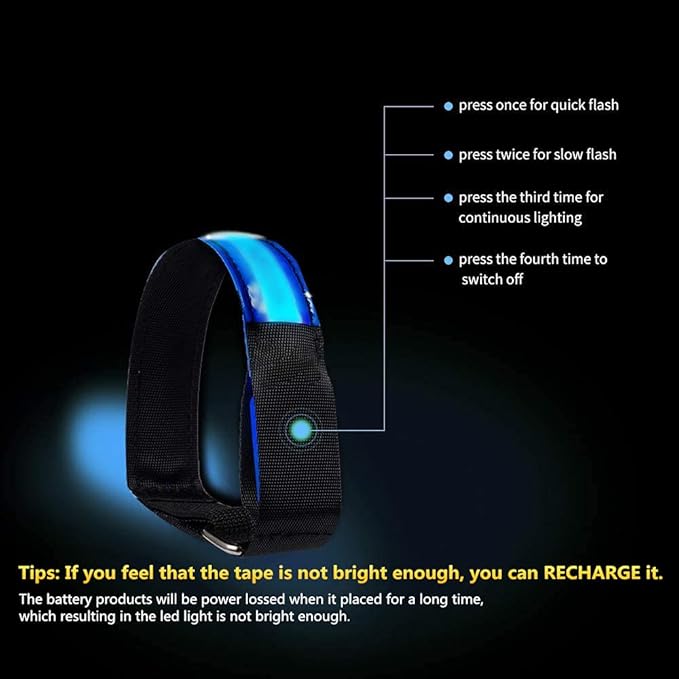 Rechargeable LED Armband for Running, Light Up LED Armband, High Visibility - Image 3