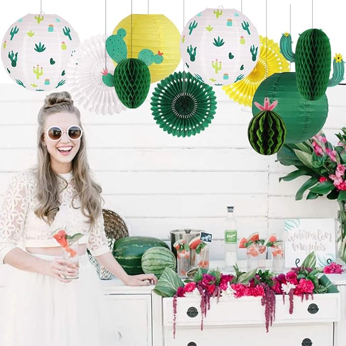 Cactus Party Decorations, Hawaiian Party Supplies Tropical Hanging Paper - Image 6
