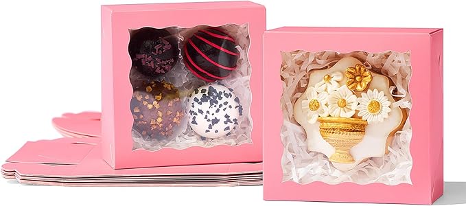 50-Count 4x4x2 Food-Safe Pink Bakery Boxes - Image 5