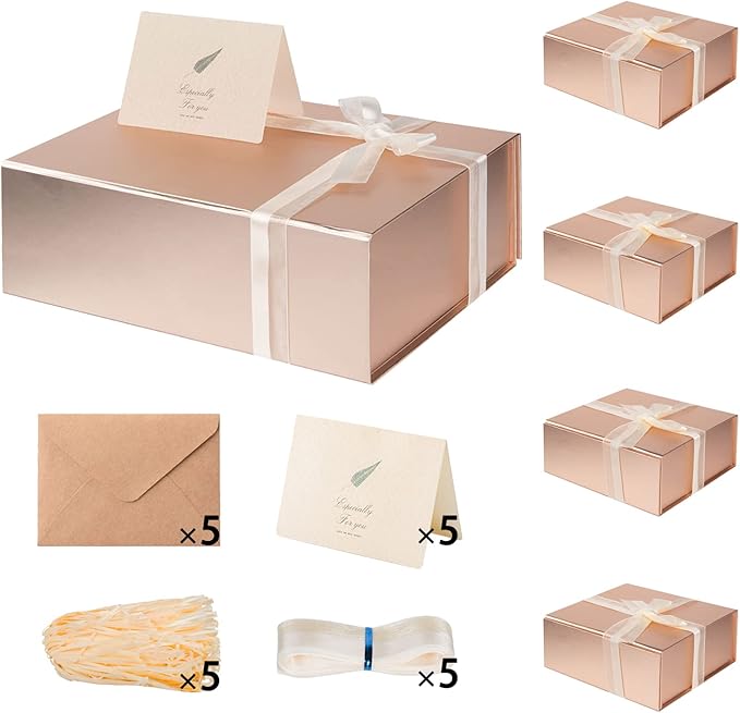 LIFELUM 5 Pack Gift Boxes 13.85 x 8.35 x 4.45 inch Large Gift Boxes by LIFELUM