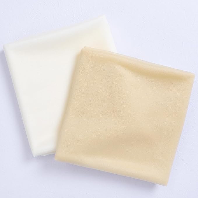 Socomi Wedding Arch Draping Fabric 29" x 20Ft 2 Panels Champagne and Cream - Image 2