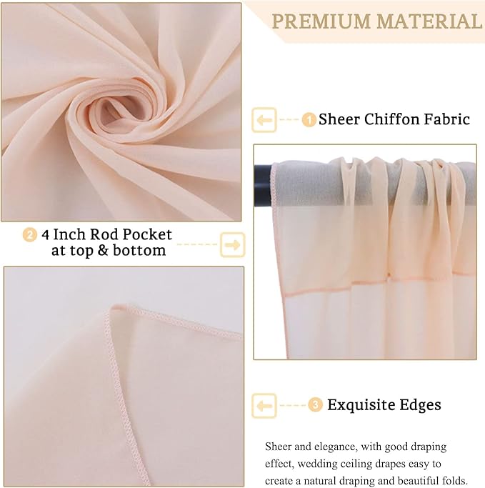 MODFUNS Champagne Ceiling Drapes - Image 4