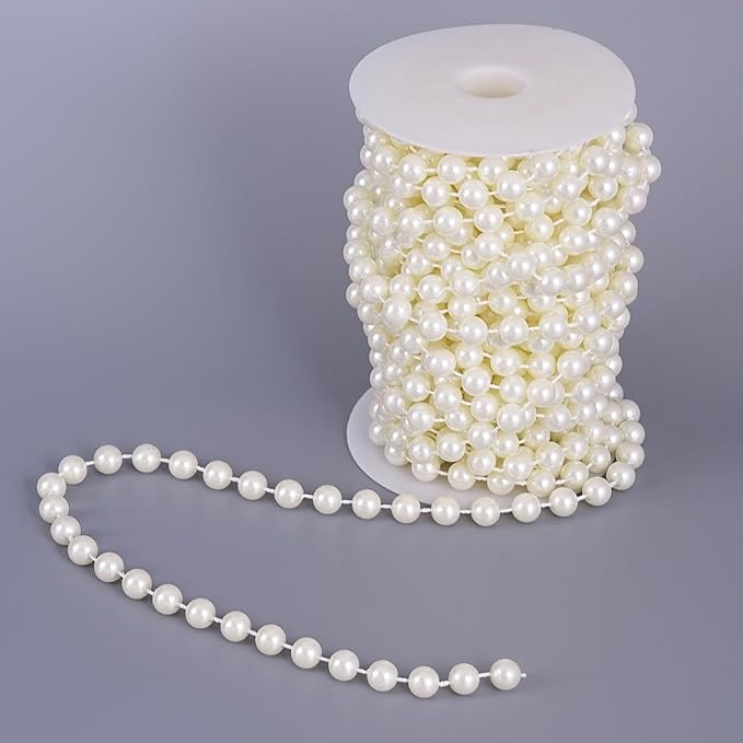 20 Yards/59 Feet Pearl Garland Craft String Pearls, Faux Pearl - Image 3