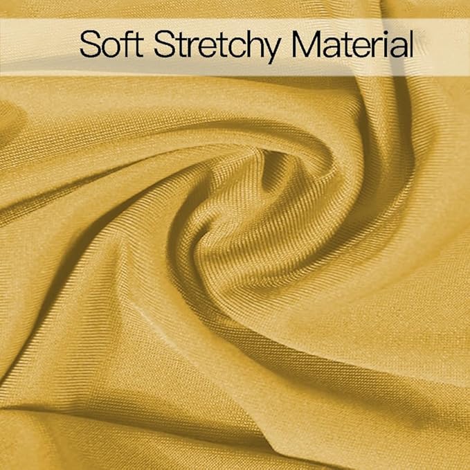 100PCS Spandex Stretch Gold Chair Sashes Bows Universal Elastic Chair Cover - Image 4