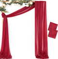MLMC Red Wedding Arch Draping Fabric 2 Panels 29" x 20 FT Extra Long Gauze by MLMC