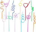 24 Pcs Silly Crazy Straws for Kids Reusable Plastic Loop Curly Crazy Drinking by WelcometoCVNDKN
