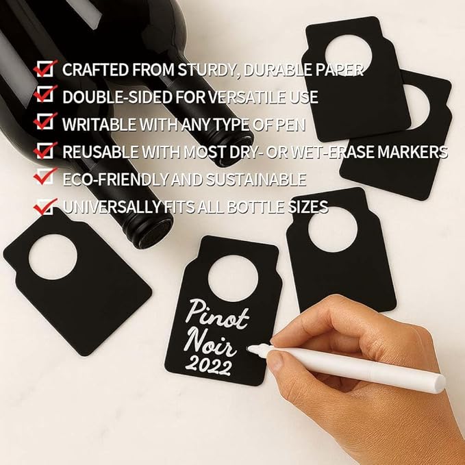 200 PCS Wine Bottle Tags –Paper Hanging Cellar Labels - Image 4