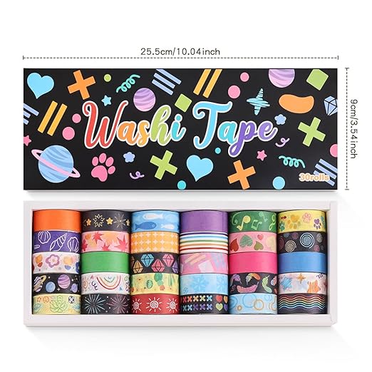30 Rolls Colorful Theme Washi Tape Set - Image 9