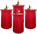 Albassa 4 Pack Cocktail Table Covers 32"x 43" Spandex Stretch Round Cocktail by AlbassaMakeYourPartyUnique