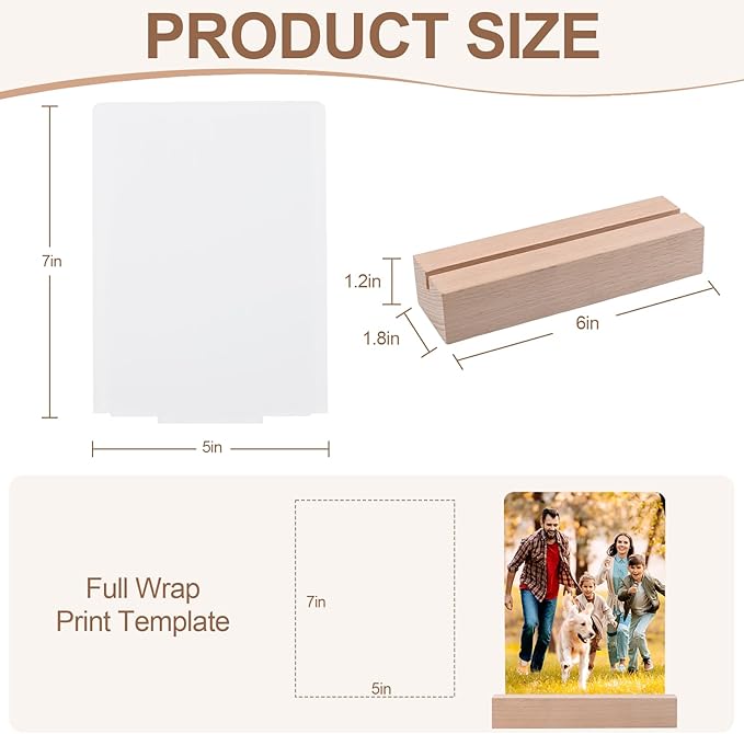 5" x 7"- 6pcs Acrylic 4pcs Frame Sublimation LED Acrylic Photo Frames Night - Image 5