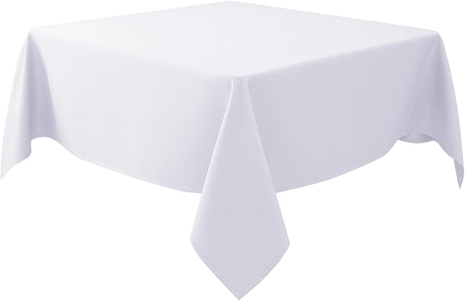 Biscaynebay Textured Fabric Square Tablecloths 90x90 Inches, Wedding and by Biscaynebay