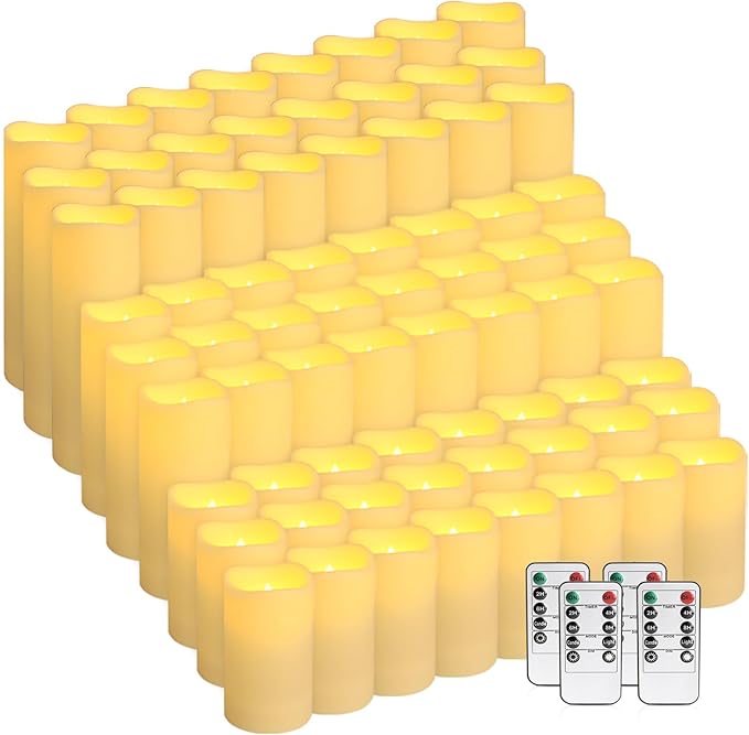 pliadvbu Flameless LED Candles 72 Pack, Outdoor Realistic Waterproof Votive - Image 9