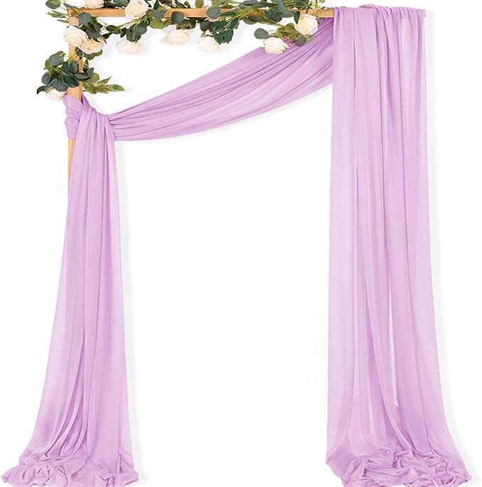 MLMC Lilac Purple Wedding Arch Draping Fabric 1 Panel 29" x 20 FT Extra Long by MLMC