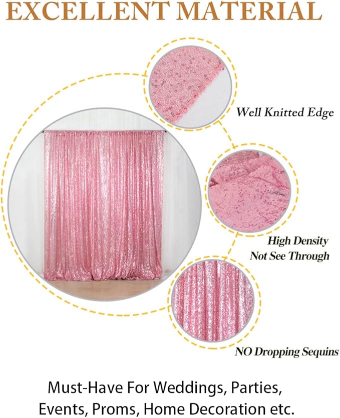 ShiDianYi 4FTx6FT-Fuchsia Pink-Backdrop Curtain Photography, Shimmer Sequin - Image 4
