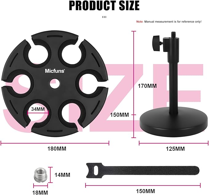 Multi Microphone Holder, Wired and Wireless Mic Holder - Image 2