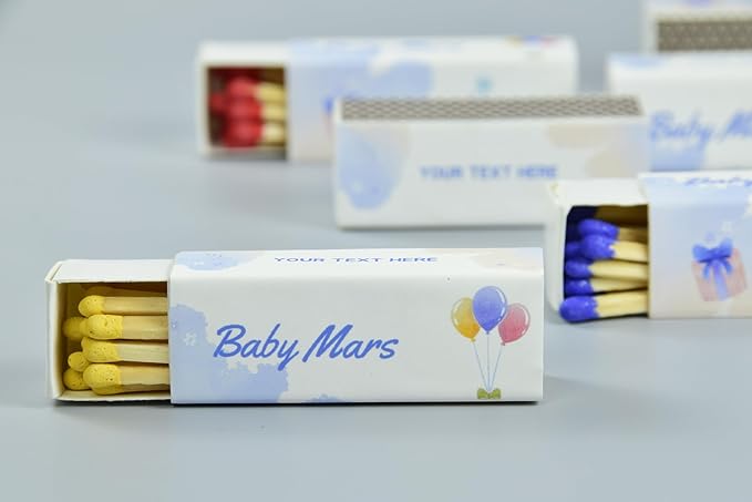Customizable Baby Shower Matchboxes – Set of 10 – Cute Baby Design – Colorful - Image 4