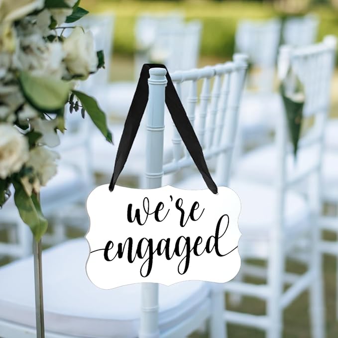 Acrylic Wedding Sign, Ring Bearer Sign, We're Engaged Decorations, - Image 5
