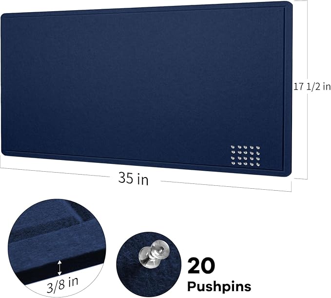 Bulletin Board, 35 x 17 1/2 inches Felt Board - Image 3