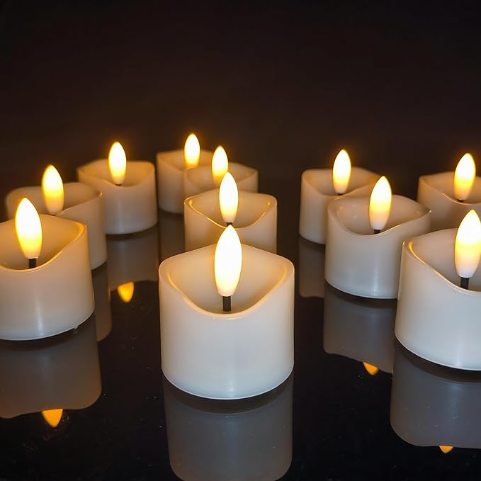 48 Pack Battery Operated Votive Candles 1.5 x 1.67 inches Flameless Votive by EZiKitchen