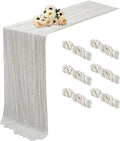 Ivory White 6 Pack Cheesecloth Table Runner 120 Inch 10 FT Boho Rustic Gauze by RRBXIA