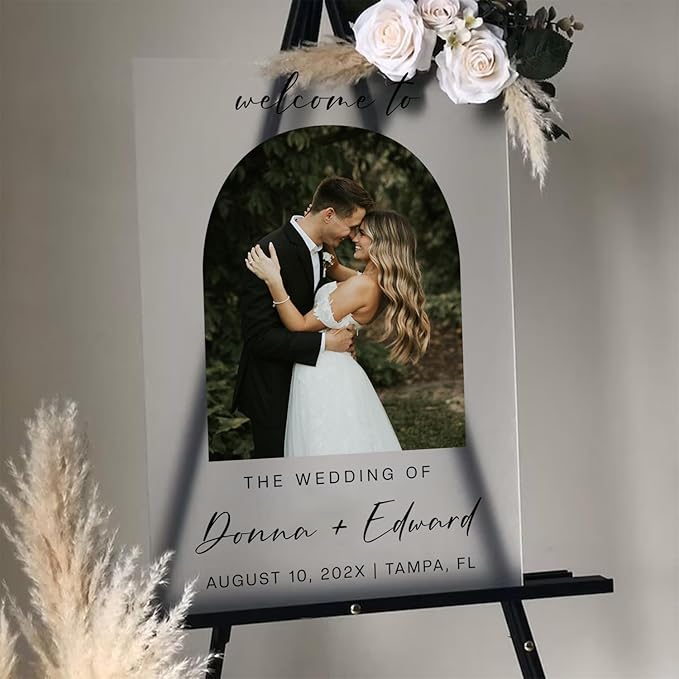 Personalized Wedding Photo Acrylic Welcome Sign – Custom Picture Board - Image 5