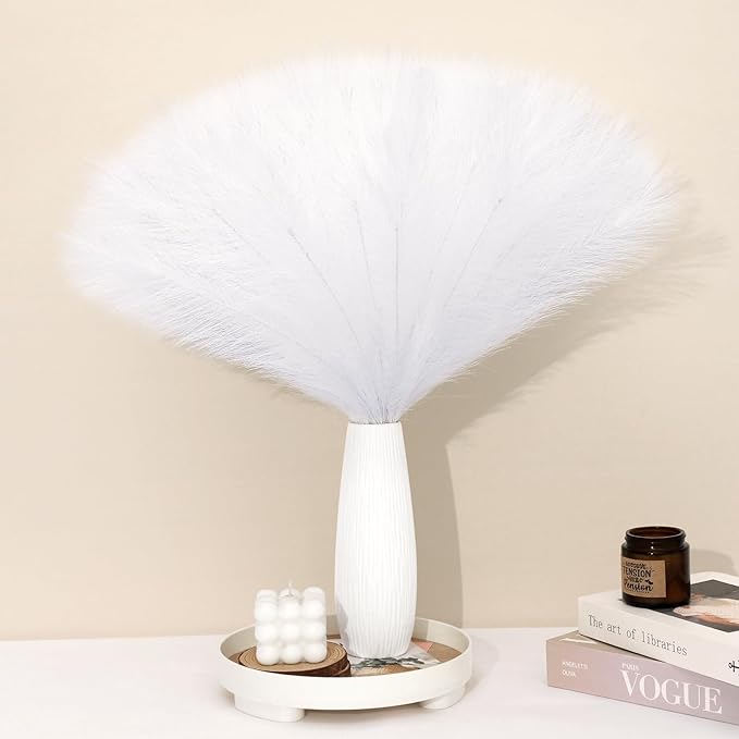 White Pampas Grass Decor 30 Pcs 21.7 Inch Faux Pampas Grass Bulk Artificial by Unknown
