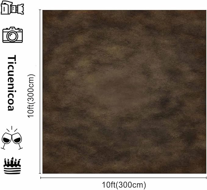 10x10ft Dark Brown Mottled Texture Photography Backdrop - Image 2