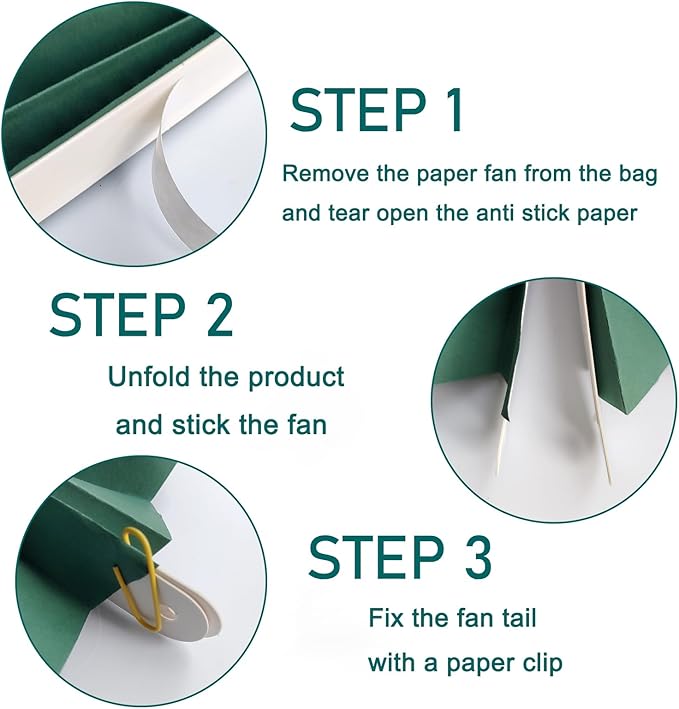 Green Birthday Decorations, DIY Green Paper Fans Hanging Decoration, Party - Image 3