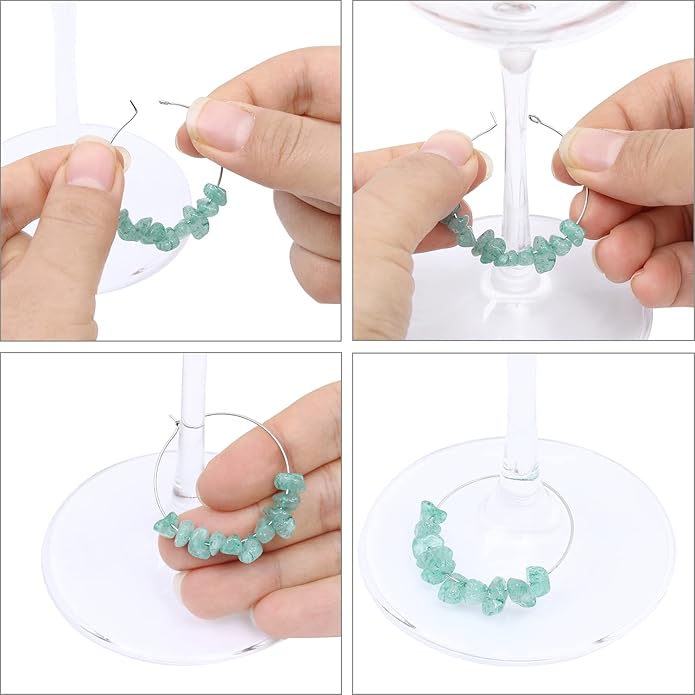Pride & Par 24 Pcs Nature Gemstone Beads Glass Charms - Image 9