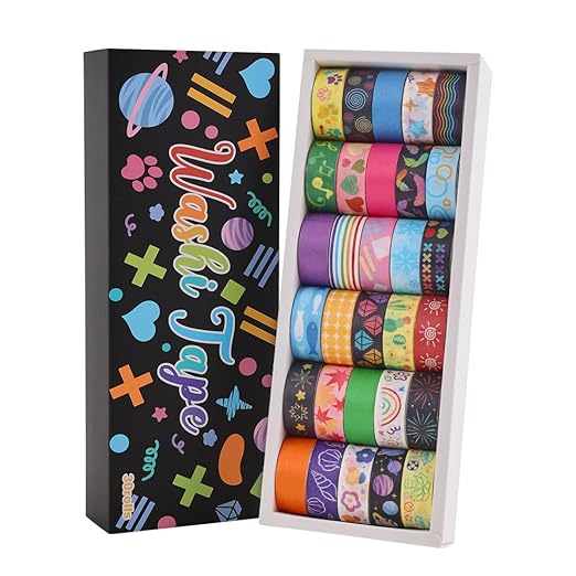 30 Rolls Colorful Theme Washi Tape Set by ICCEEMEE